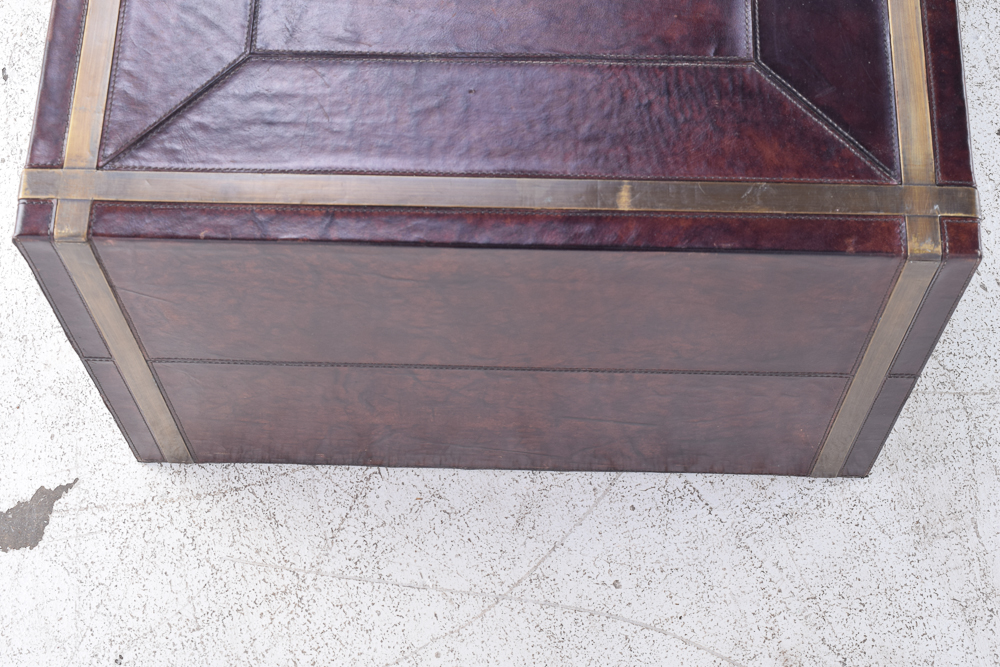 Leather Covered Coffee Table