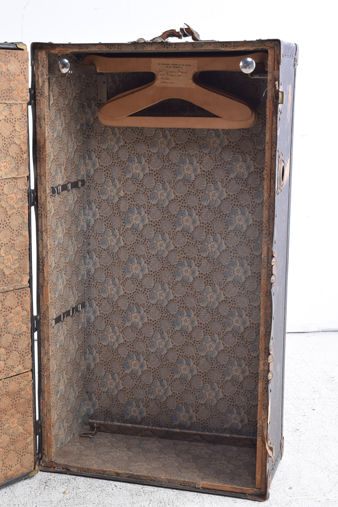 Vintage Wardrobe Steamer Trunk with Hangers