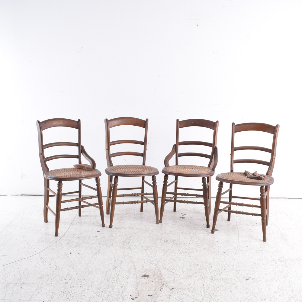 Vintage Cane Seat Side Chairs