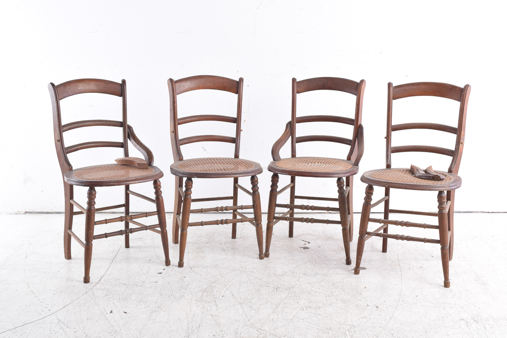 Vintage Cane Seat Side Chairs