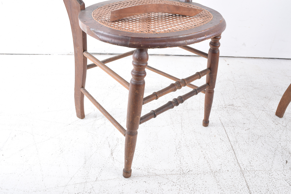 Vintage Cane Seat Side Chairs