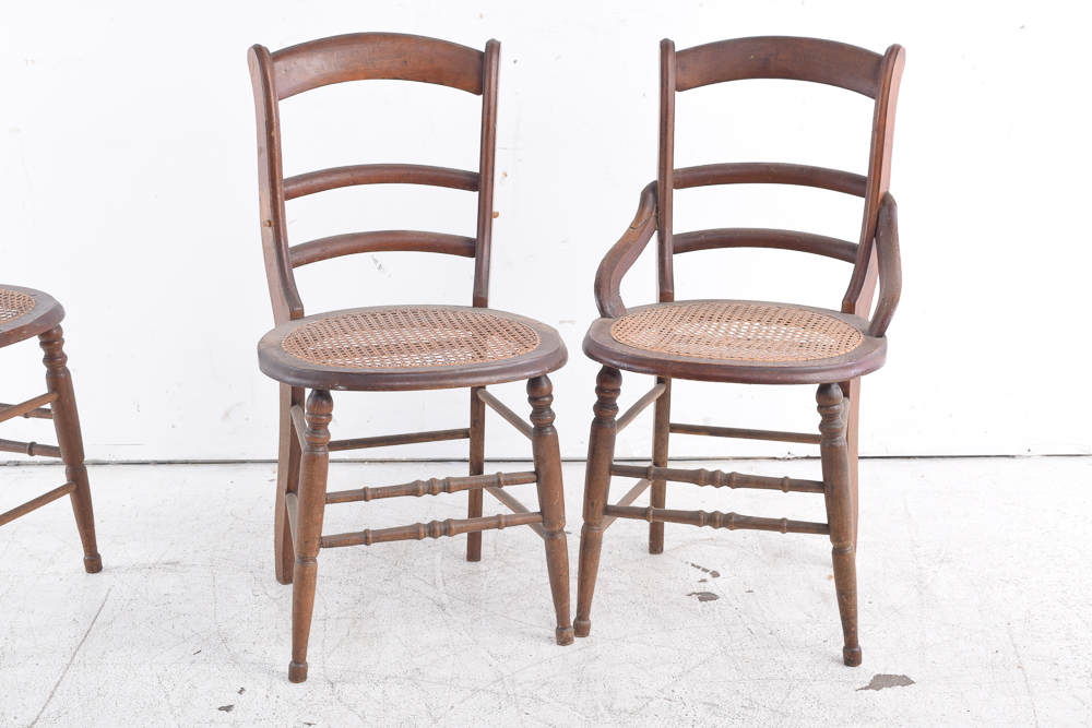 Vintage Cane Seat Side Chairs