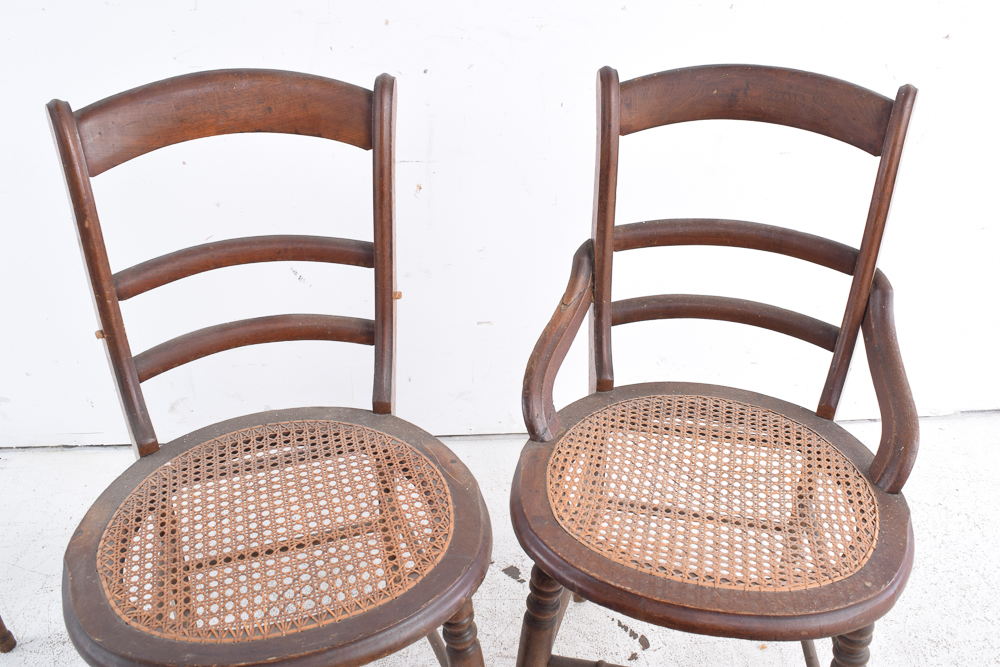Vintage Cane Seat Side Chairs