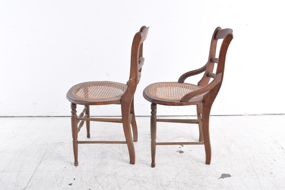 Vintage Cane Seat Side Chairs