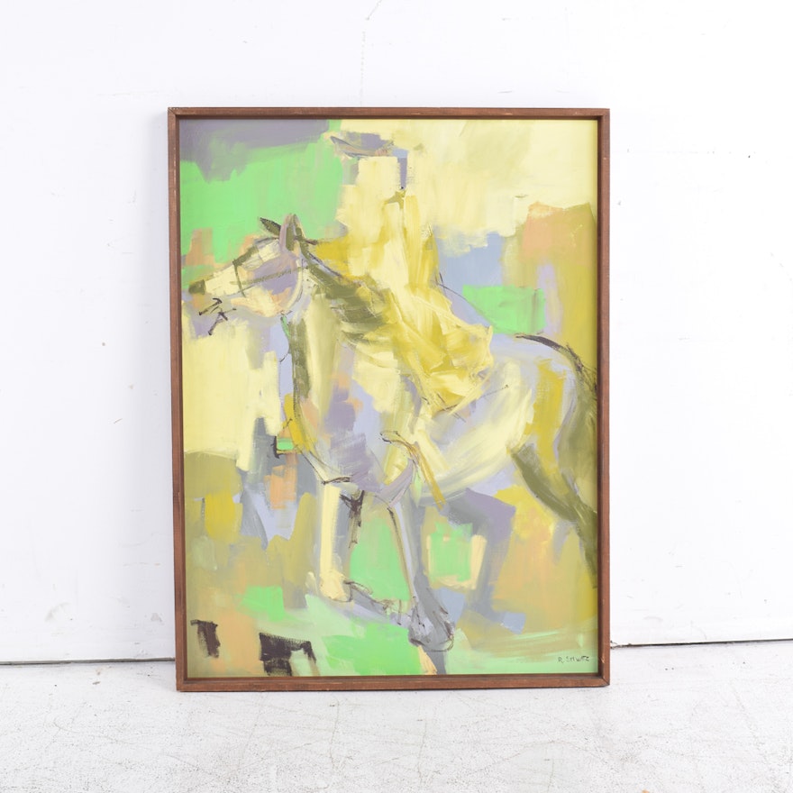 Ruth Selwitz Equestrian Oil Painting on Canvas of Horse