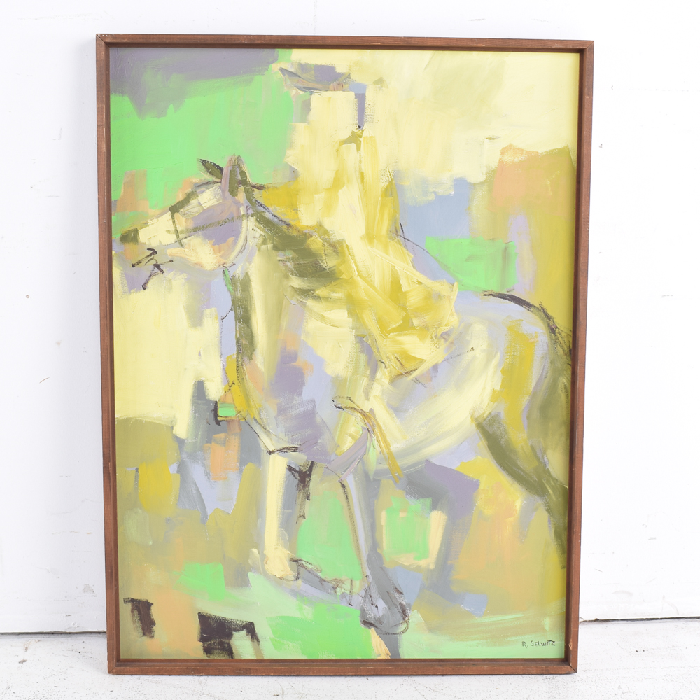 Ruth Selwitz Equestrian Oil Painting on Canvas of Horse