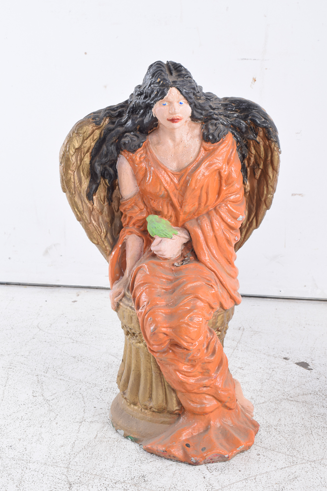 Vintage Painted Angel Statues