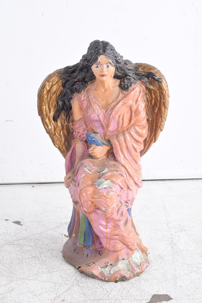 Vintage Painted Angel Statues