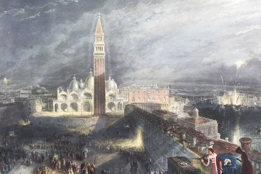 Engraving After George Hollis' "St. Mark's Place, Venice (Moonlight)"