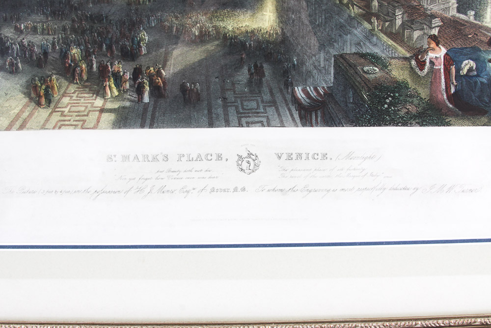 Engraving After George Hollis' "St. Mark's Place, Venice (Moonlight)"