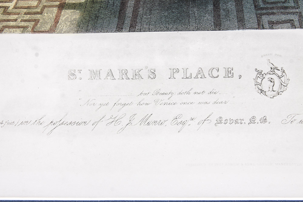 Engraving After George Hollis' "St. Mark's Place, Venice (Moonlight)"