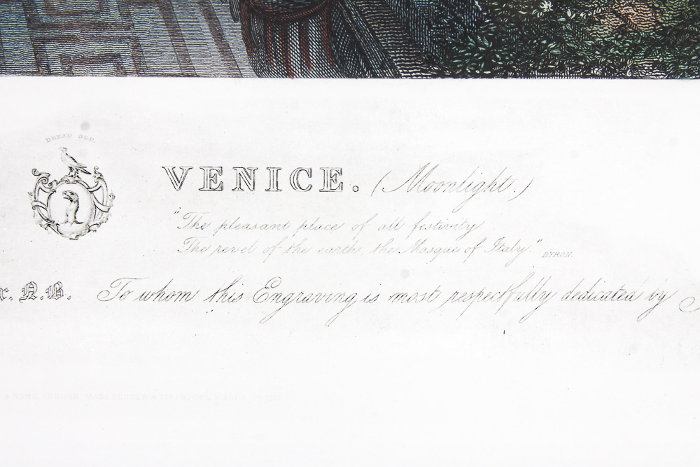 Engraving After George Hollis' "St. Mark's Place, Venice (Moonlight)"