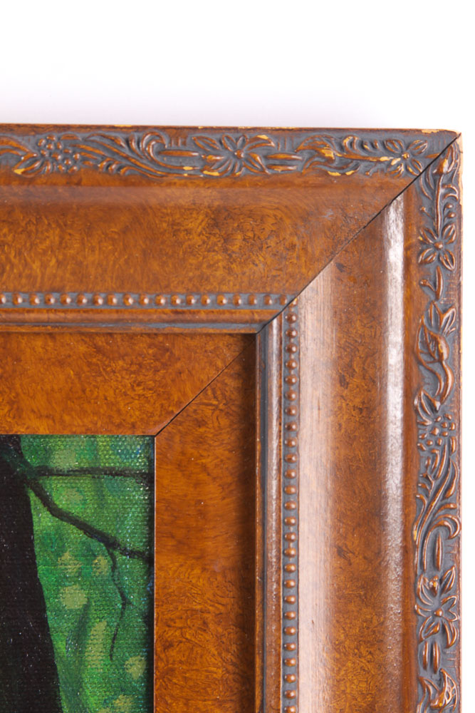 Dominic F. Nastri Oil Painting on Canvas of Deer Grazing