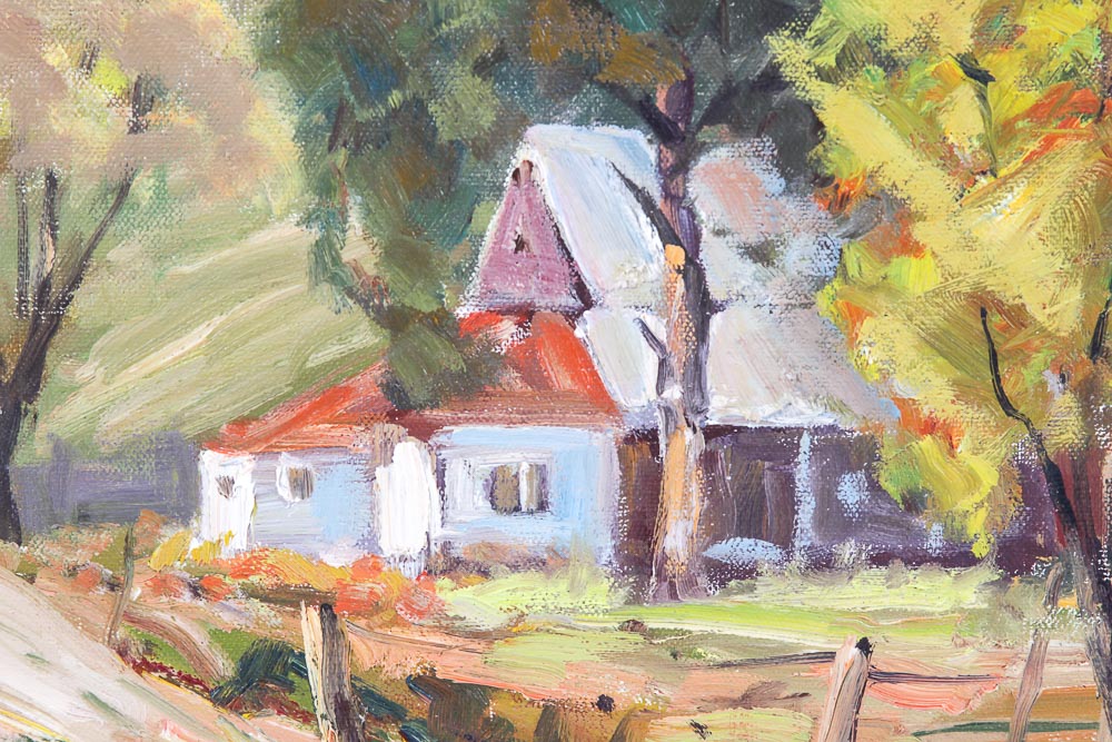 Judge Ed Hummer Oil Painting on Canvas "Mountain Farm"