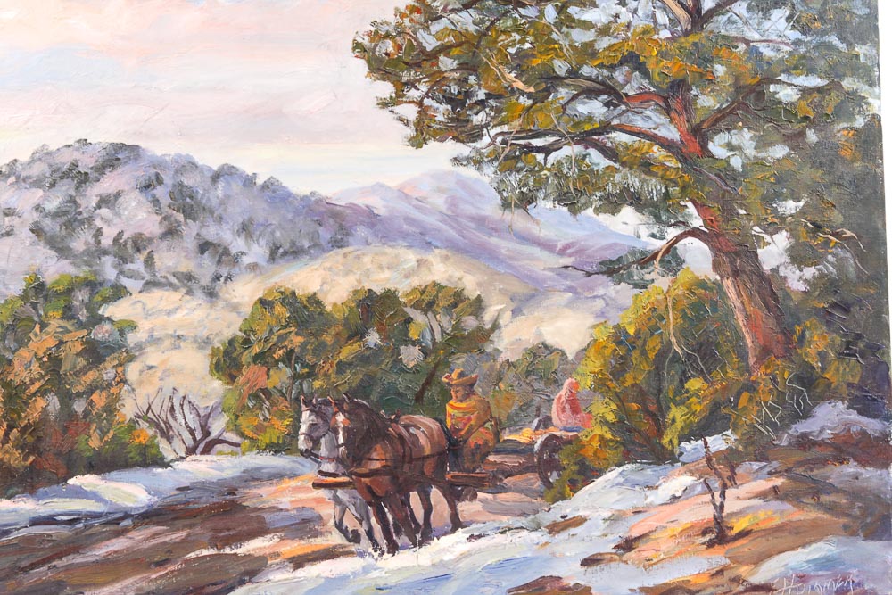 Ed Hummer Oil Painting on Canvas "New Mexico Spring"