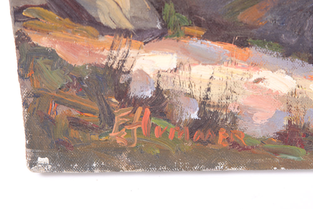 Judge Ed Hummer Oil Painting on Canvas "Boulders in Stream"