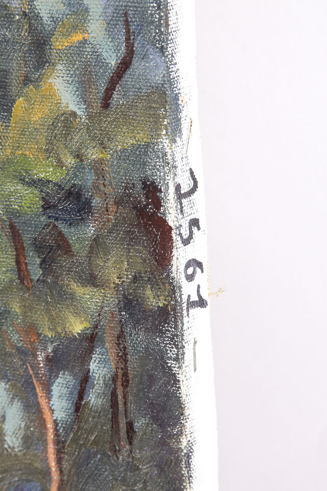 Judge Ed Hummer Oil Painting on Canvas "Boulders in Stream"