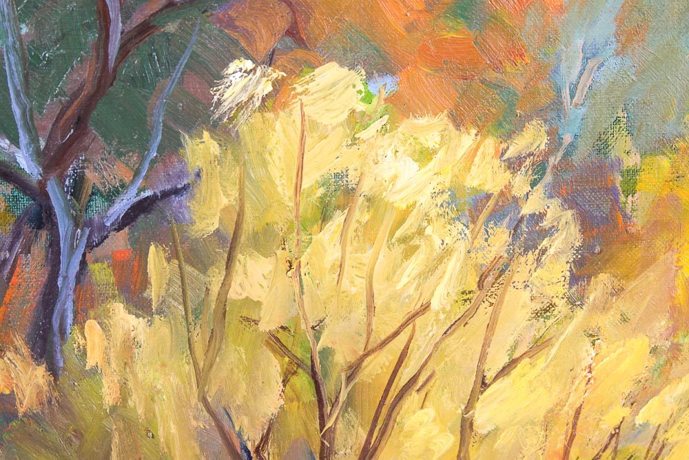 Judge Ed Hummer Oil Painting on Canvas "River Rock Steps"