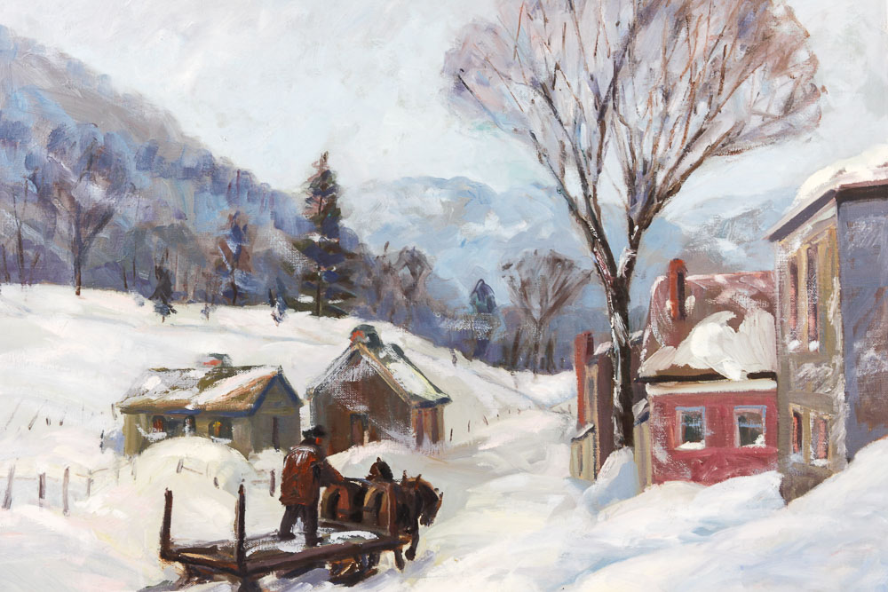 Judge Ed Hummer Oil Painting on Canvas "Empty Wagon"