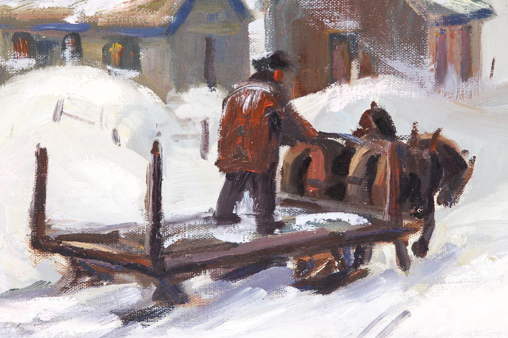 Judge Ed Hummer Oil Painting on Canvas "Empty Wagon"