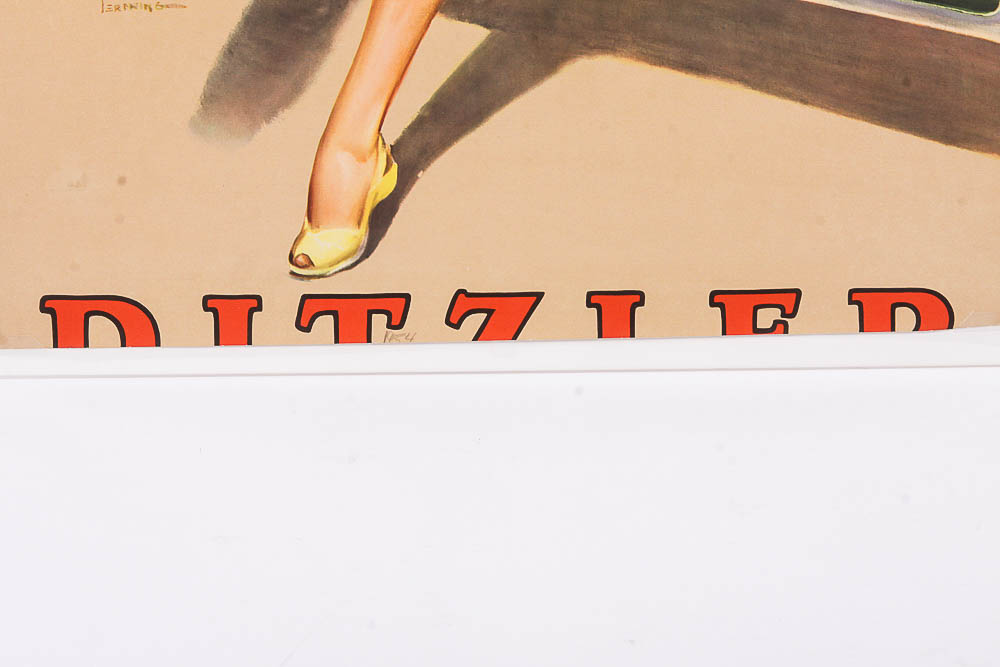 Reproduction Poster After Howard Terpning Painting of Woman With Car