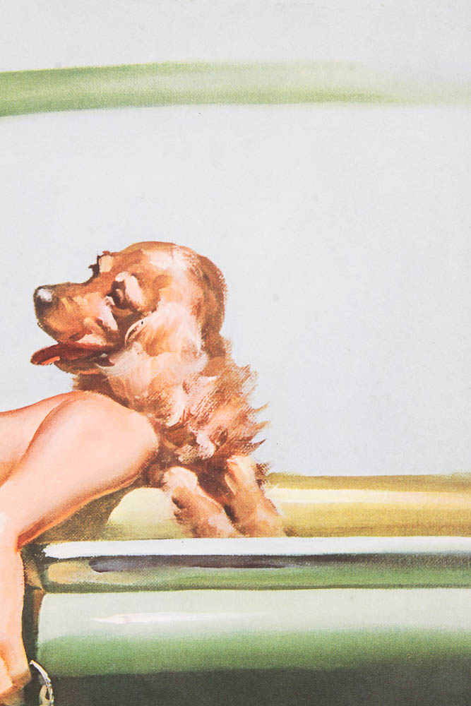 Reproduction Poster After Howard Terpning Painting of Woman With Car