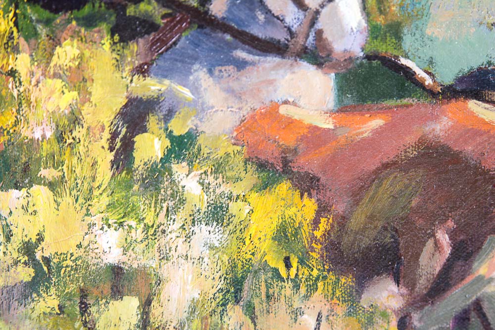 Judge Ed Hummer Oil Painting on Canvas "Going for a Drink"