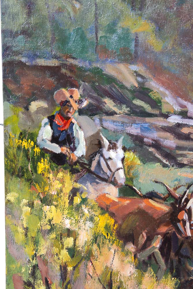 Judge Ed Hummer Oil Painting on Canvas "Going for a Drink"