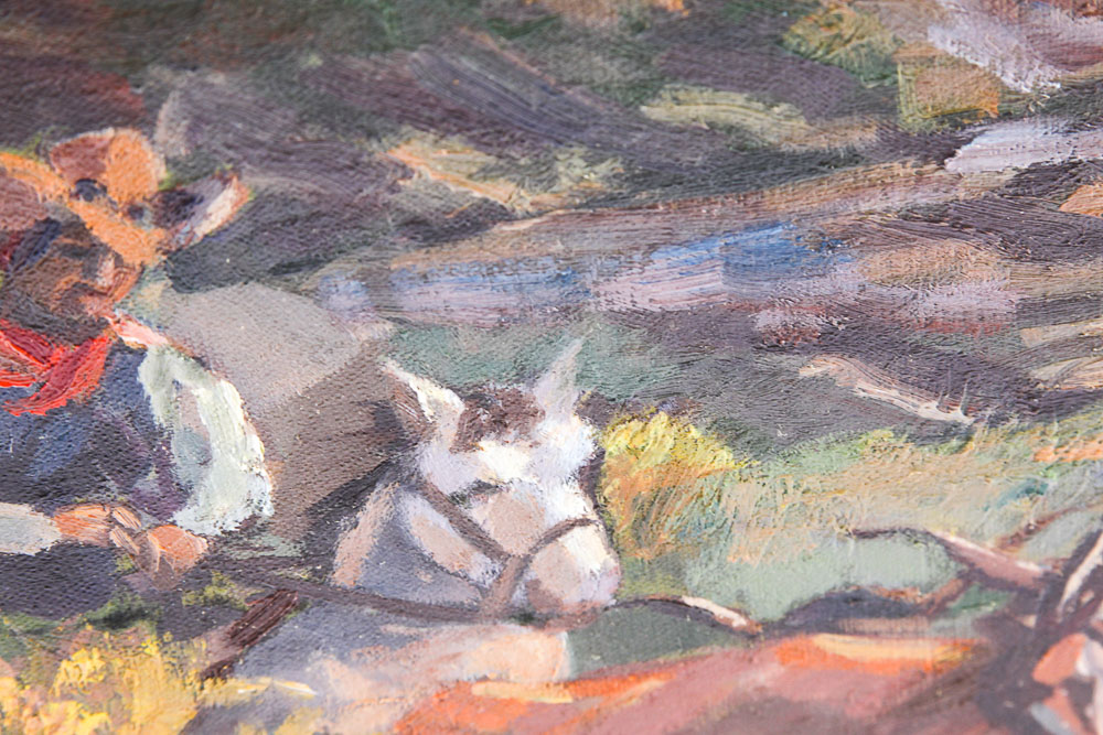 Judge Ed Hummer Oil Painting on Canvas "Going for a Drink"