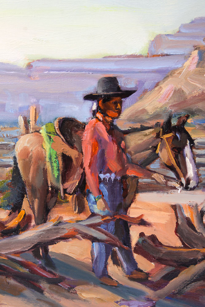 Judge Ed Hummer Oil Painting on Canvas "Navajo Hogan"
