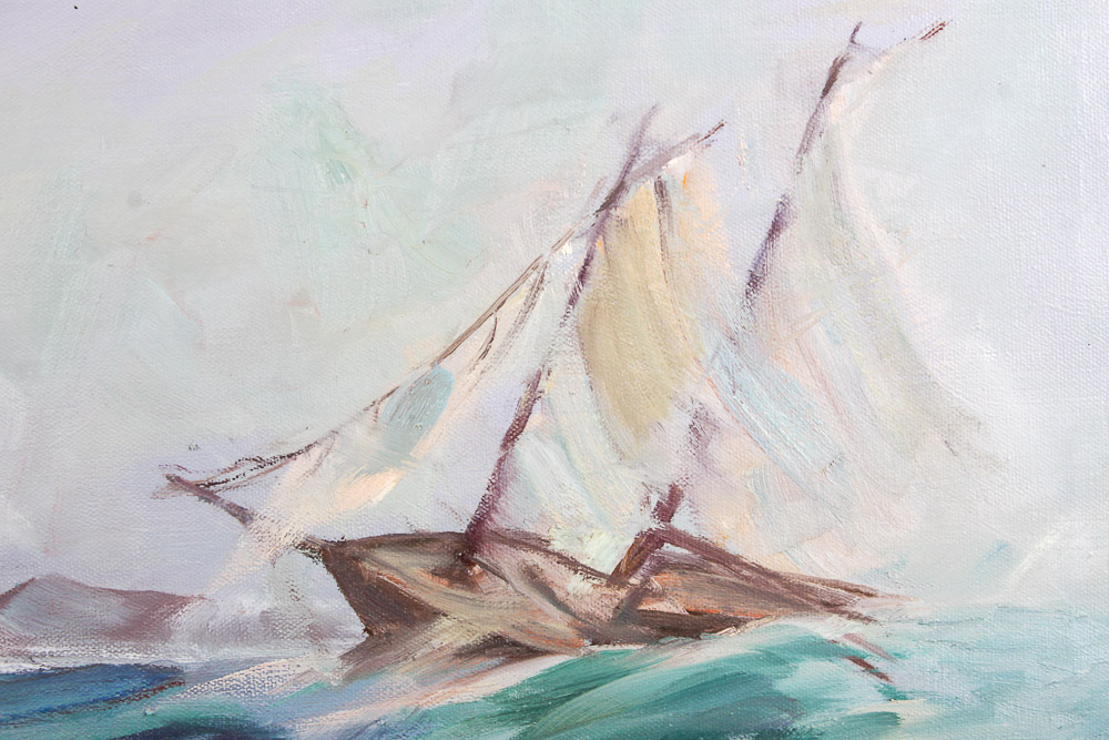 Judge Ed Hummer Oil Painting on Canvas "Fog and Surf"