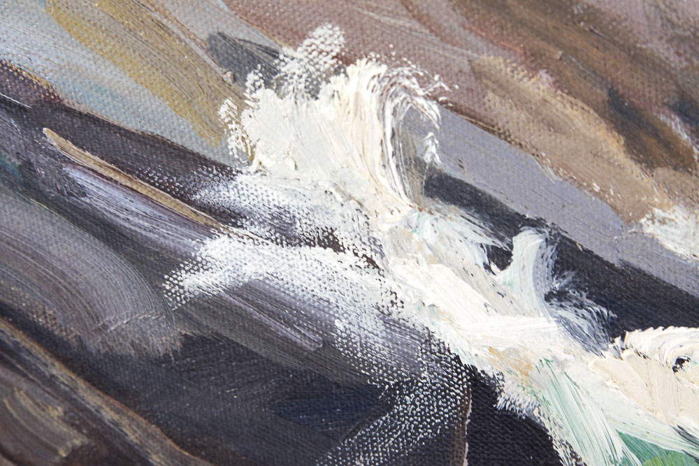 Judge Ed Hummer Oil Painting on Canvas "Fog and Surf"