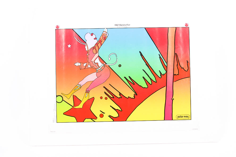 Peter Max  Pop Art Lithograph Posters Titled  "Cosmic Trapeze" and "Floating"