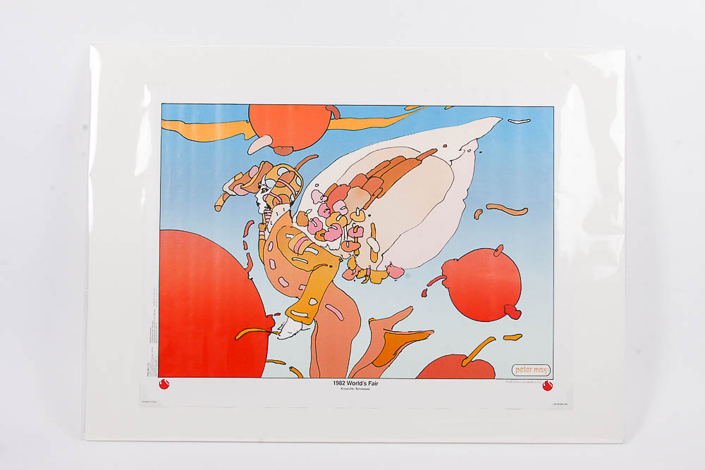 Peter Max  Pop Art Lithograph Posters Titled  "Cosmic Trapeze" and "Floating"