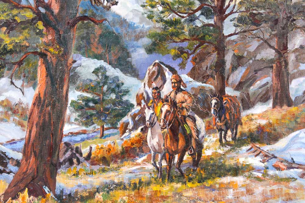 Judge Ed Hummer Oil Painting on Canvas "French Trapper"