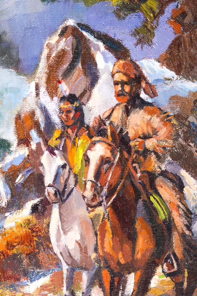 Judge Ed Hummer Oil Painting on Canvas "French Trapper"