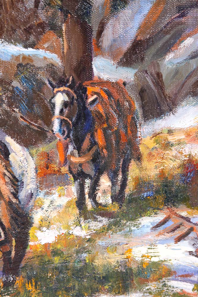 Judge Ed Hummer Oil Painting on Canvas "French Trapper"