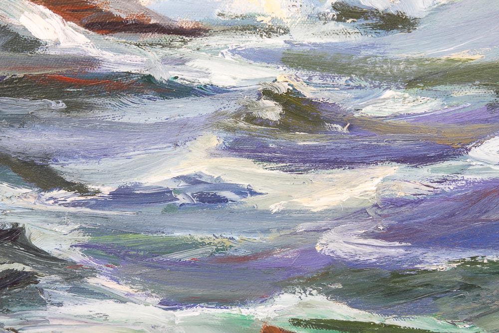 Judge Ed Hummer Oil Painting on Canvas "Maine Surf I"
