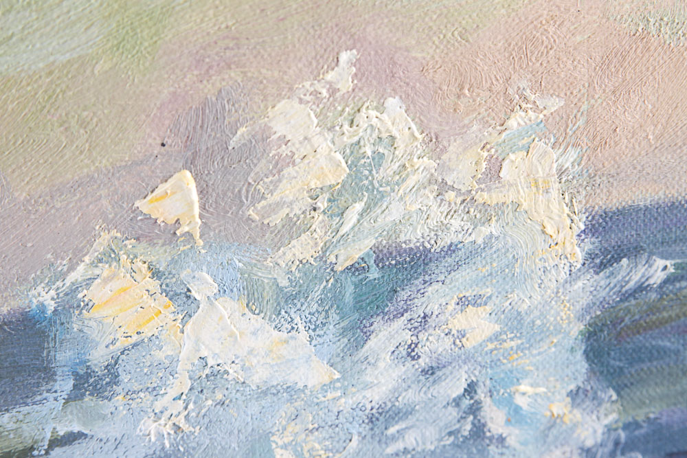 Judge Ed Hummer Oil Painting on Canvas "Maine Surf I"