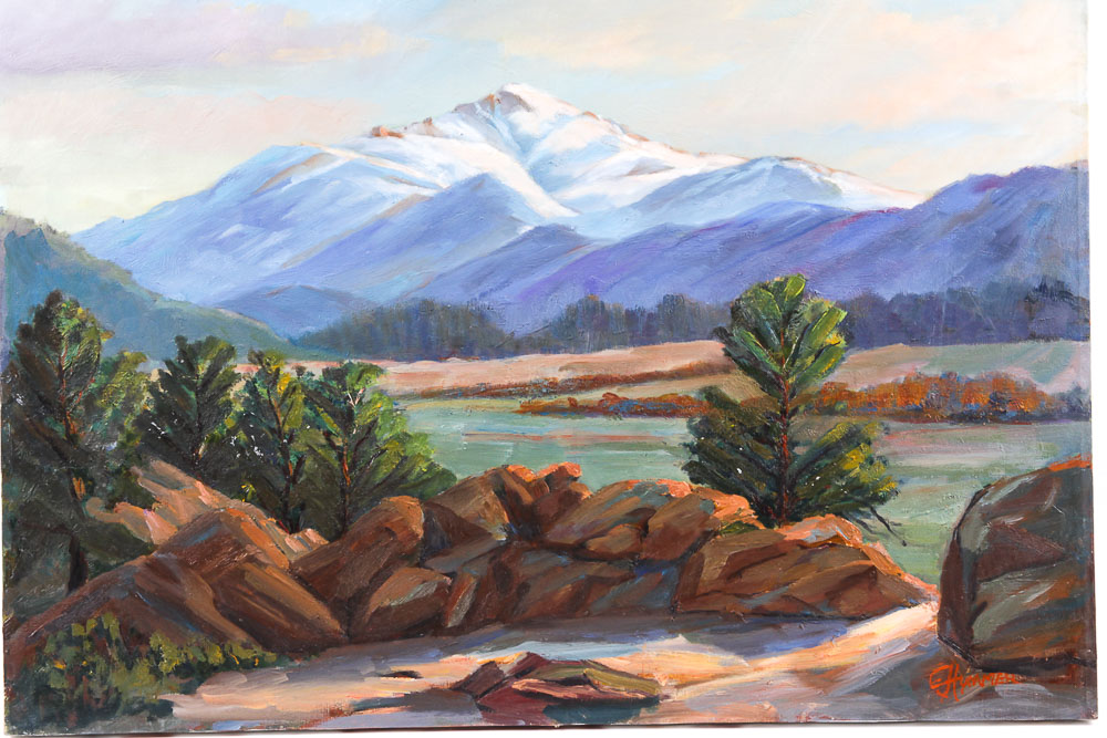 Judge Ed Hummer Oil Painting on Canvas "Picnic Spot"