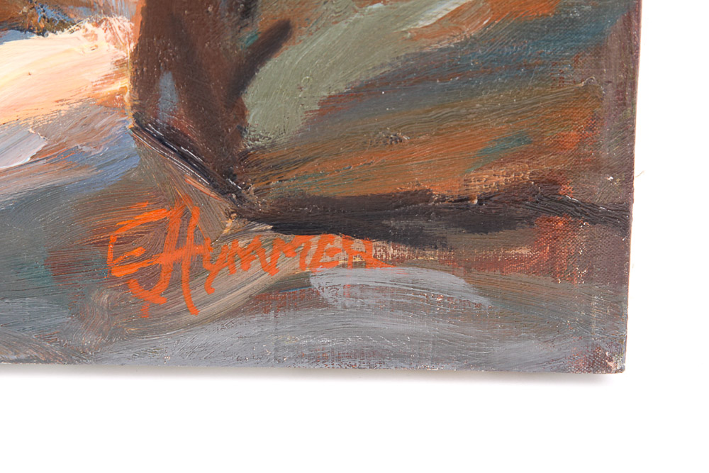 Judge Ed Hummer Oil Painting on Canvas "Picnic Spot"