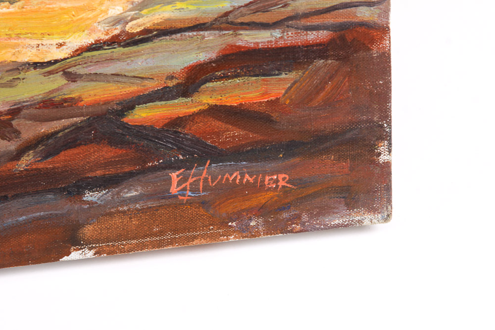 Judge Ed Hummer Oil Painting on Canvas "Rocky Outcrop"