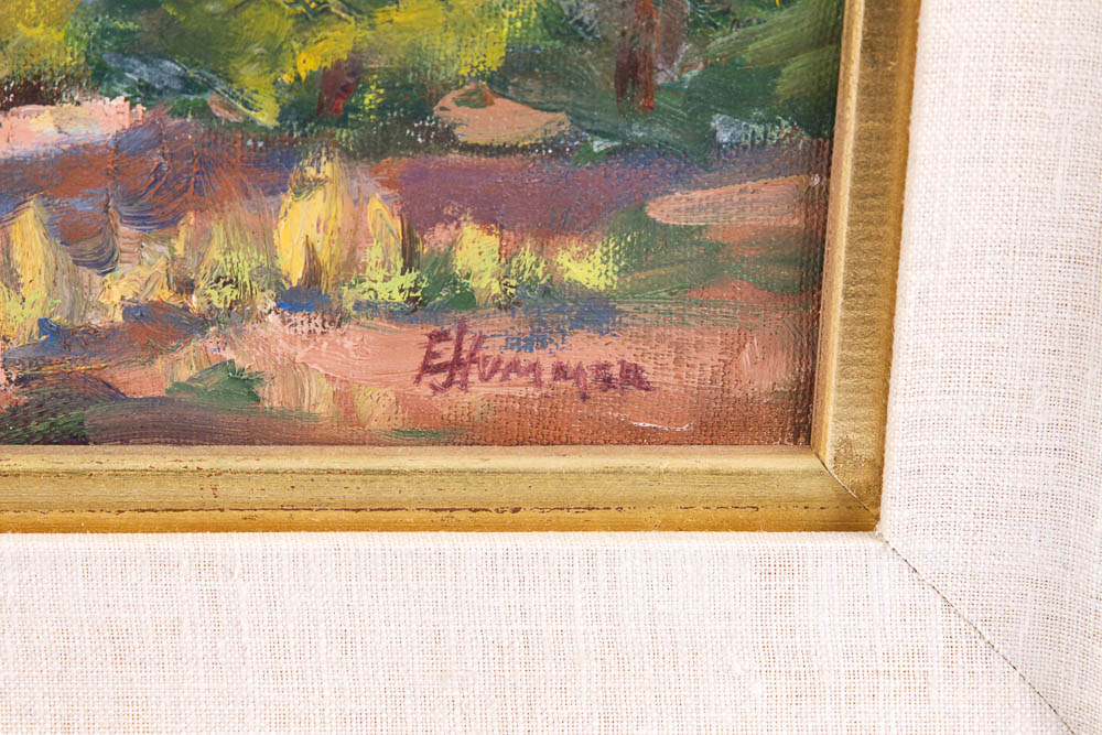 Judge Ed Hummer Oil Painting on Canvas of Desert Landscape