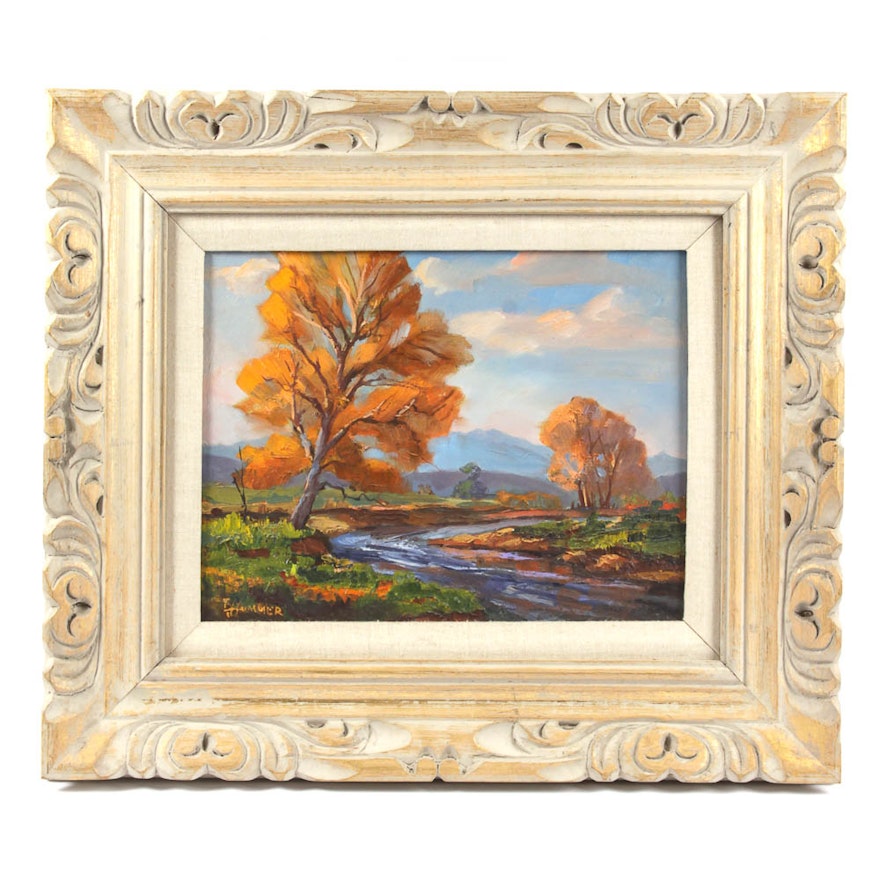 Original Oil Painting of an Autumn Landscape by Ed Hummer