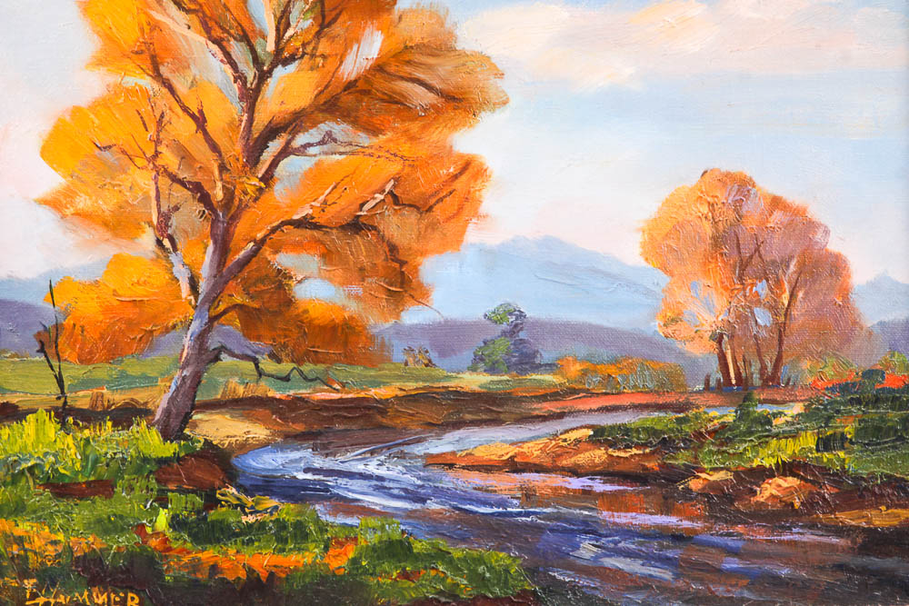 Original Oil Painting of an Autumn Landscape by Ed Hummer
