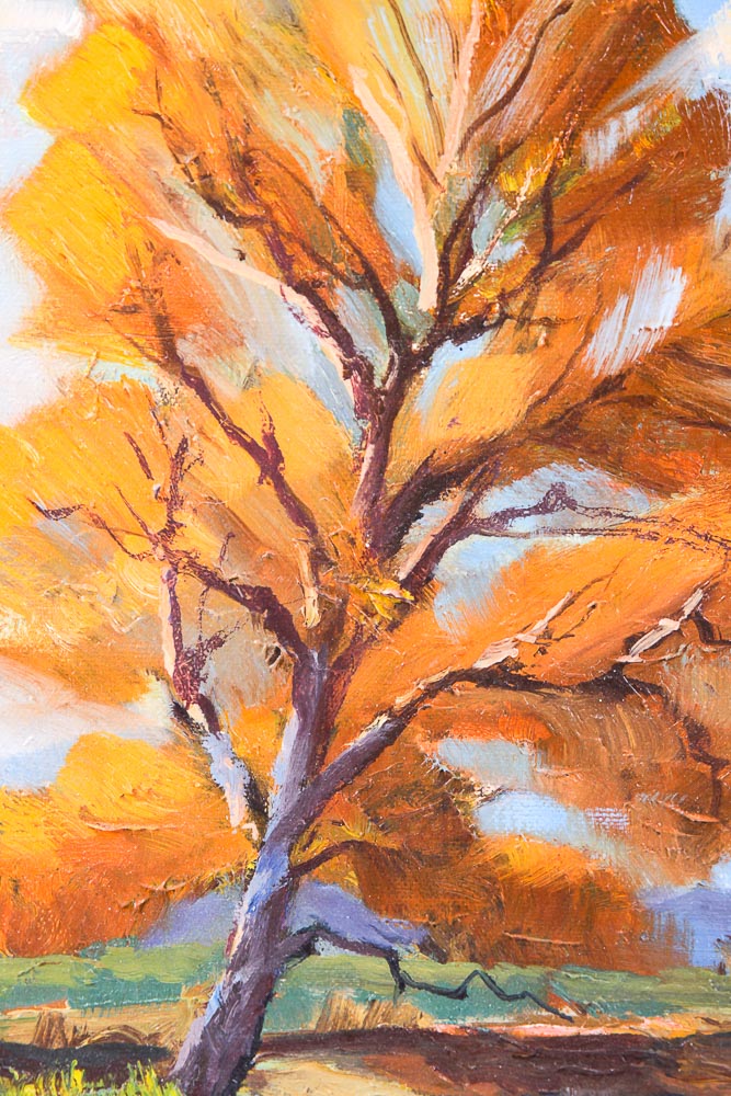 Original Oil Painting of an Autumn Landscape by Ed Hummer