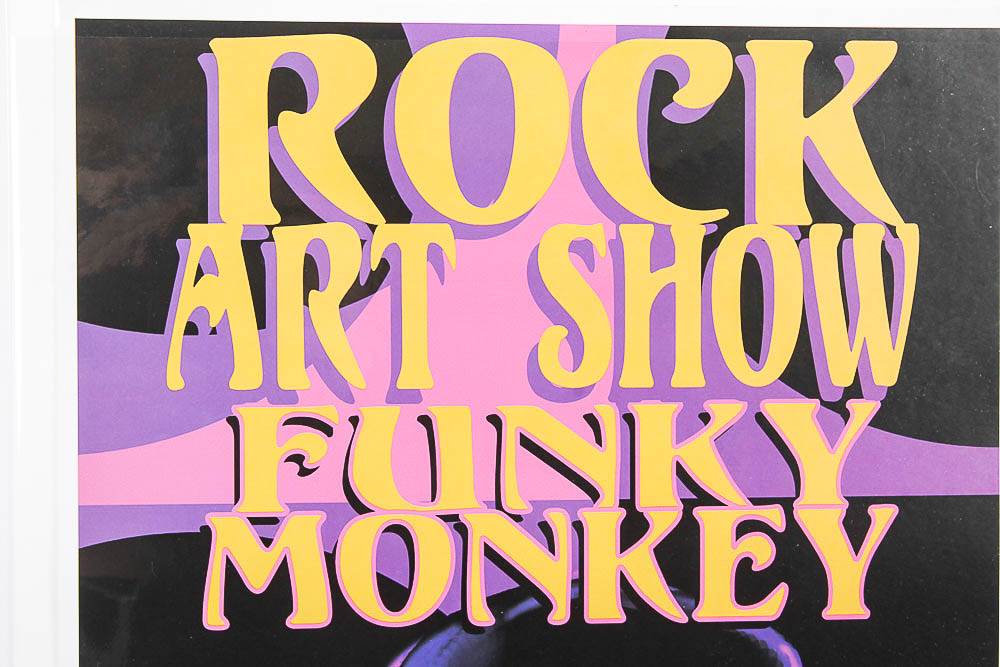 Poster for the Funky Monkey Rock Art Show in Boulder Colorado Designed by Biffle