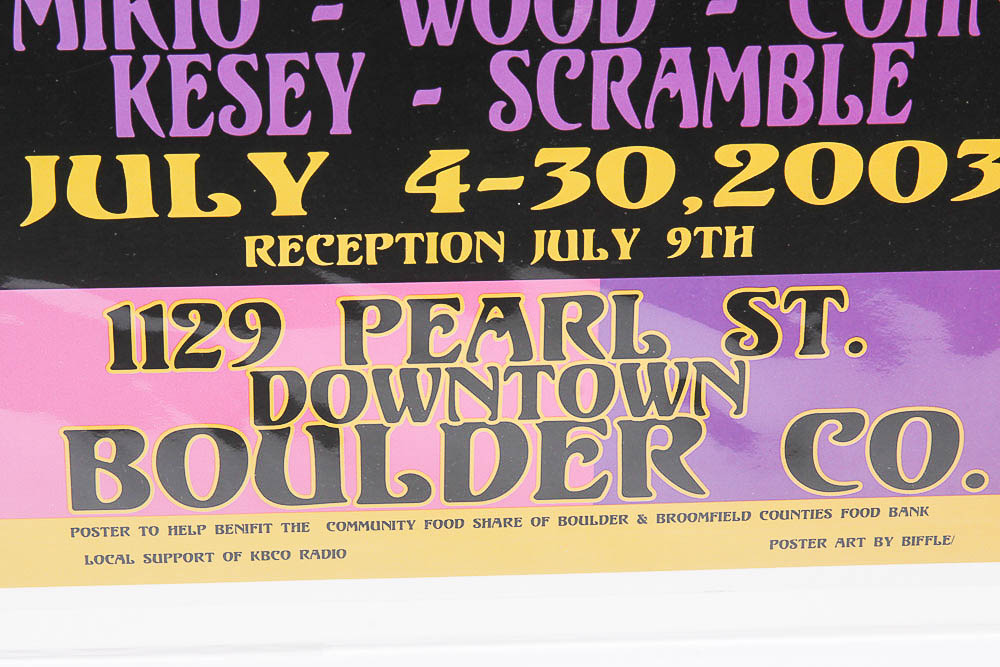 Poster for the Funky Monkey Rock Art Show in Boulder Colorado Designed by Biffle