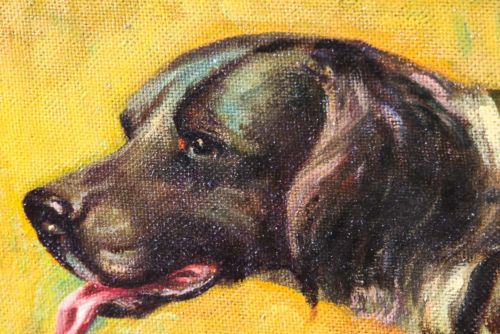 W. Wiggam Copy Painting After Rosseau of Hunting Dogs