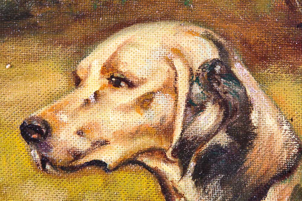 W. Wiggam Copy Painting After Rosseau of Hunting Dogs